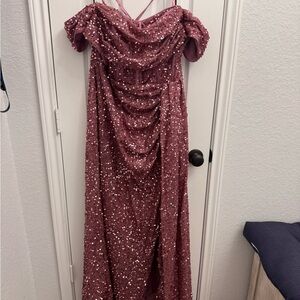 Elegant Sequin Off-Shoulder Dress